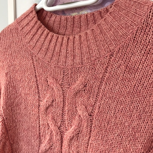 Coral Cable Knit Oversized Sweater- L - Picture 2 of 7